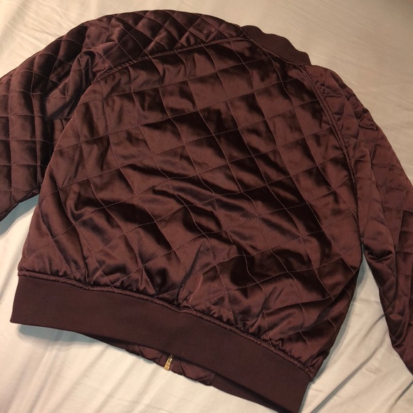 Express burgundy quilted bomber jacket - Picture 6 of 6